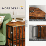 Corner Dog Crate Furniture With 2 Bowls For Small & Medium Dogs