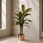 Artificial 100cm Potted Dracaena Tropical Plant Copper Metal Plater