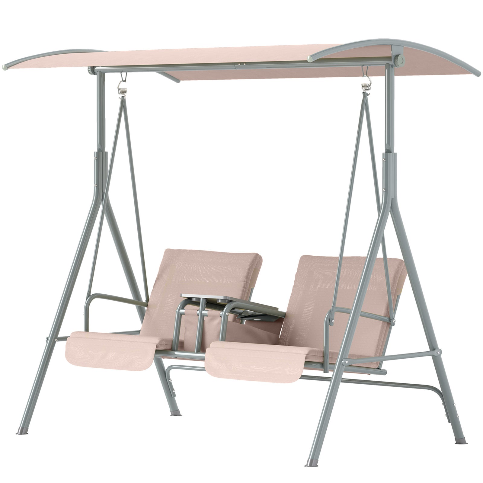 2 Person Covepatio Swing With Pivot Table Storage Console