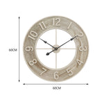 Round Wood Grain Metal Wall Clock