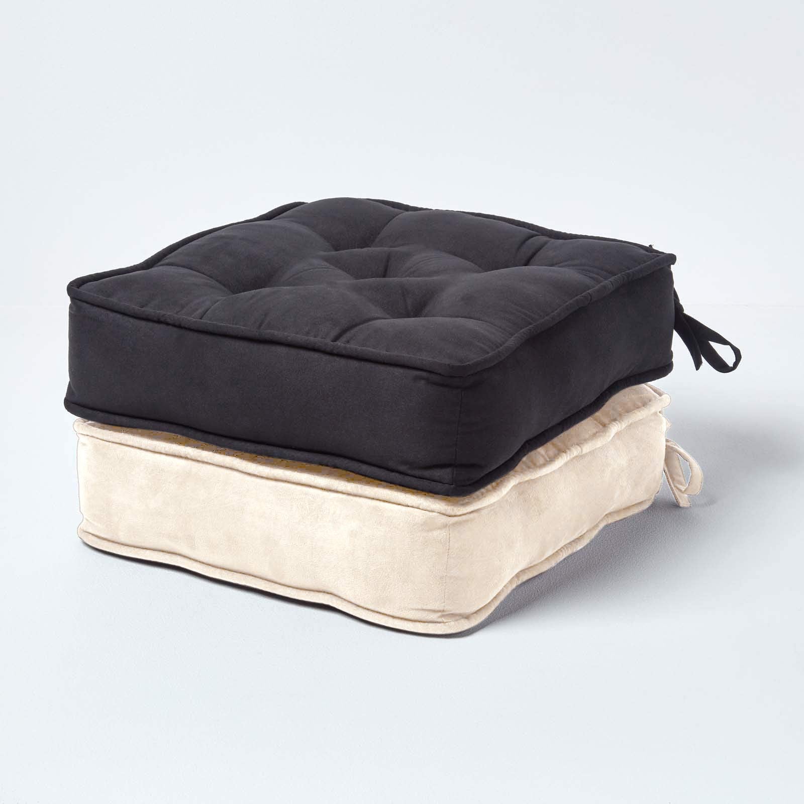 Faux Suede Dining Chair Booster Cushion | 40cm x 40cm | Cream