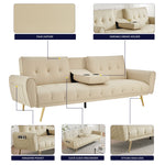 Lora Faux Leather Sofa Bed 3 Seater | Cream