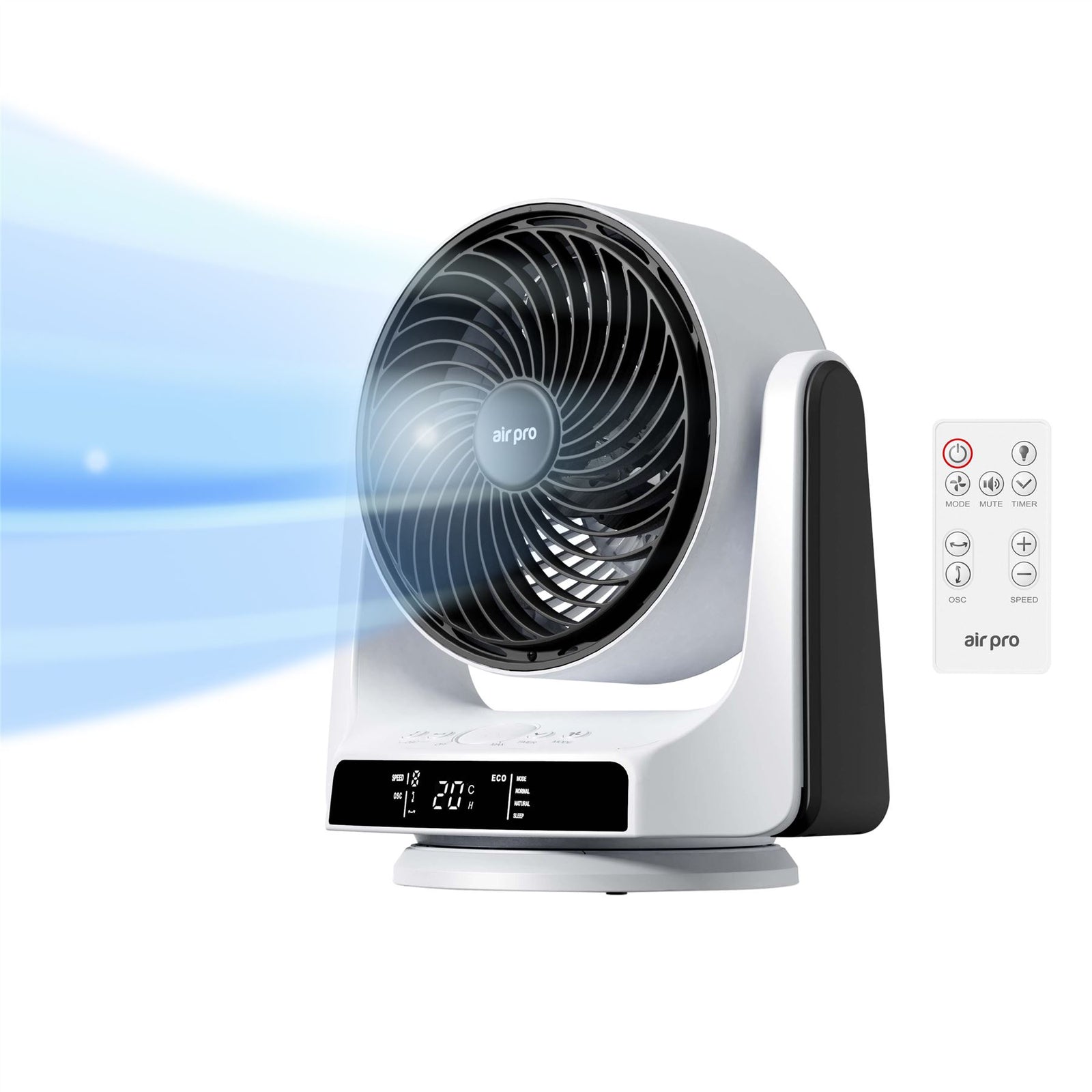 Desk Fan - Ultra Quiet Air Cooling & Circulator Table Fan - Small Cooling Fan With 8 Speeds And 4 Different Mode Settings - 90° Variable Tilt Mini Fan Suitable For Desktop Office Home Bedroom