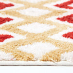 Chevron Cotton Bath Mat | 50 x 80cm | Orange & White