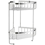 Chrome Two Tiered Corner Shower Basket Double Soap Caddy | Polished Chrome