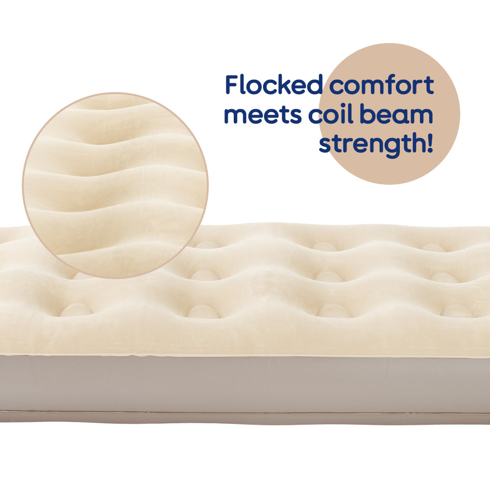 airzzZ Flocked Airbed Quick Inflation Deflation Guest Bed
