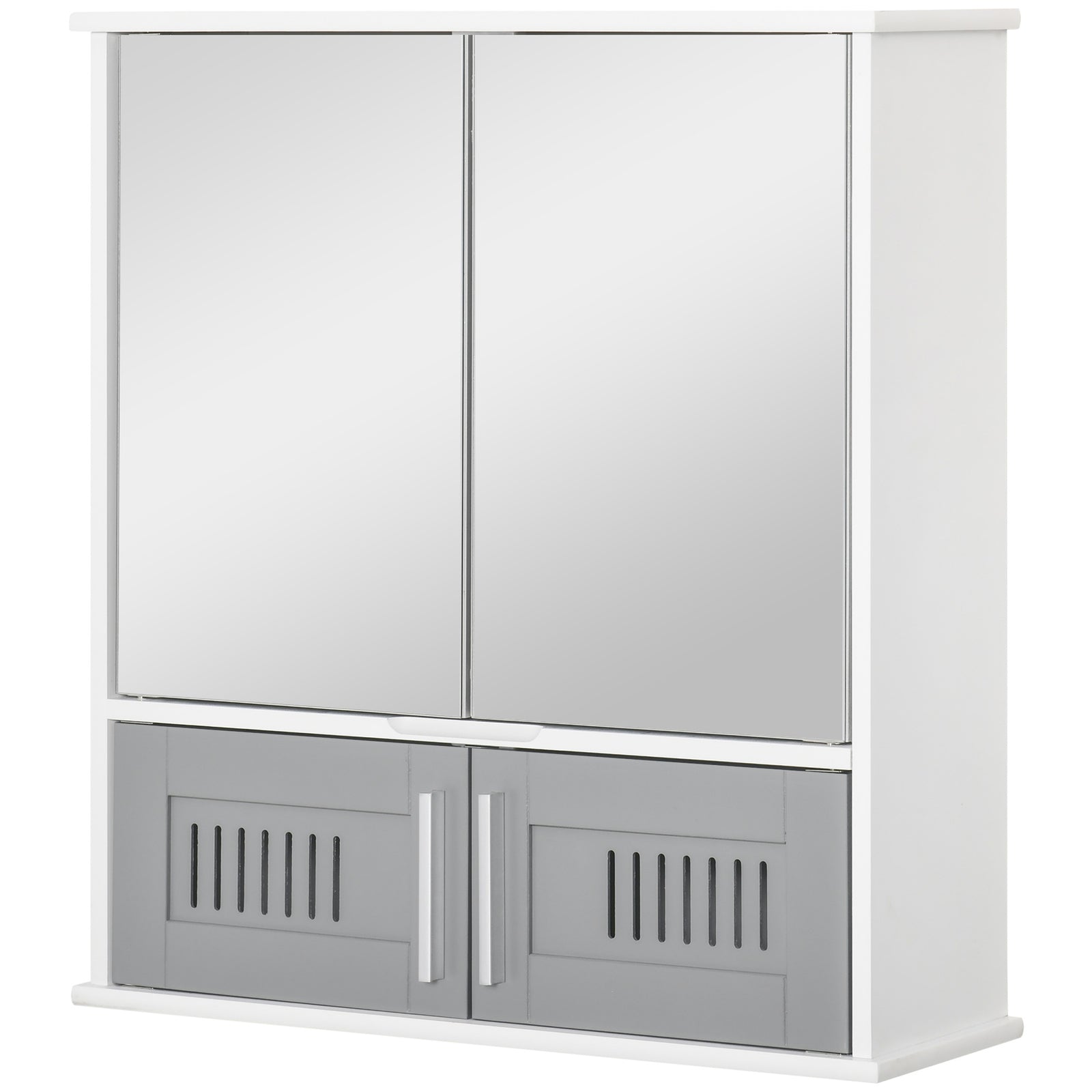 Bathroom Mirror Cabinet Wall Mount Storage Unit Double Doors | One Size