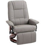 Ergonomic Office Recliner Chair Pu Leather Armchair Lounger | One Size | Gray