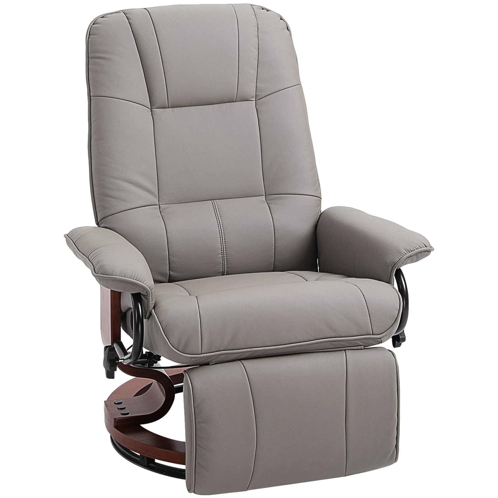 Ergonomic Office Recliner Chair Pu Leather Armchair Lounger | One Size | Gray