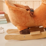 AIYAPLAY Rocking Horse, Ride On Horse Deer Design With Animal Sounds, Brown