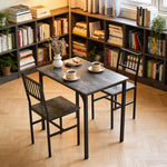 Retro Dining Table Set With 2 Chairs | Grey