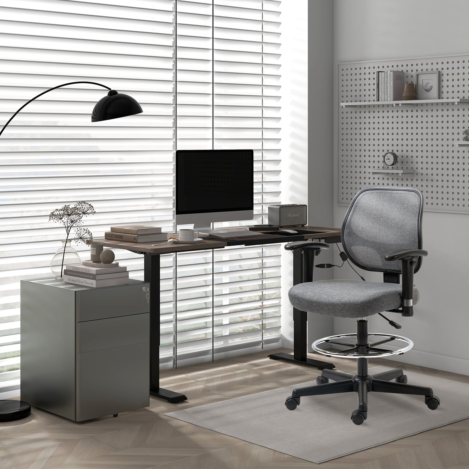 Drafting Chair W/ Foot Ring And Arm