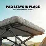Camping Cot Heavy Duty Folding Bed With Soft Pad | Grey