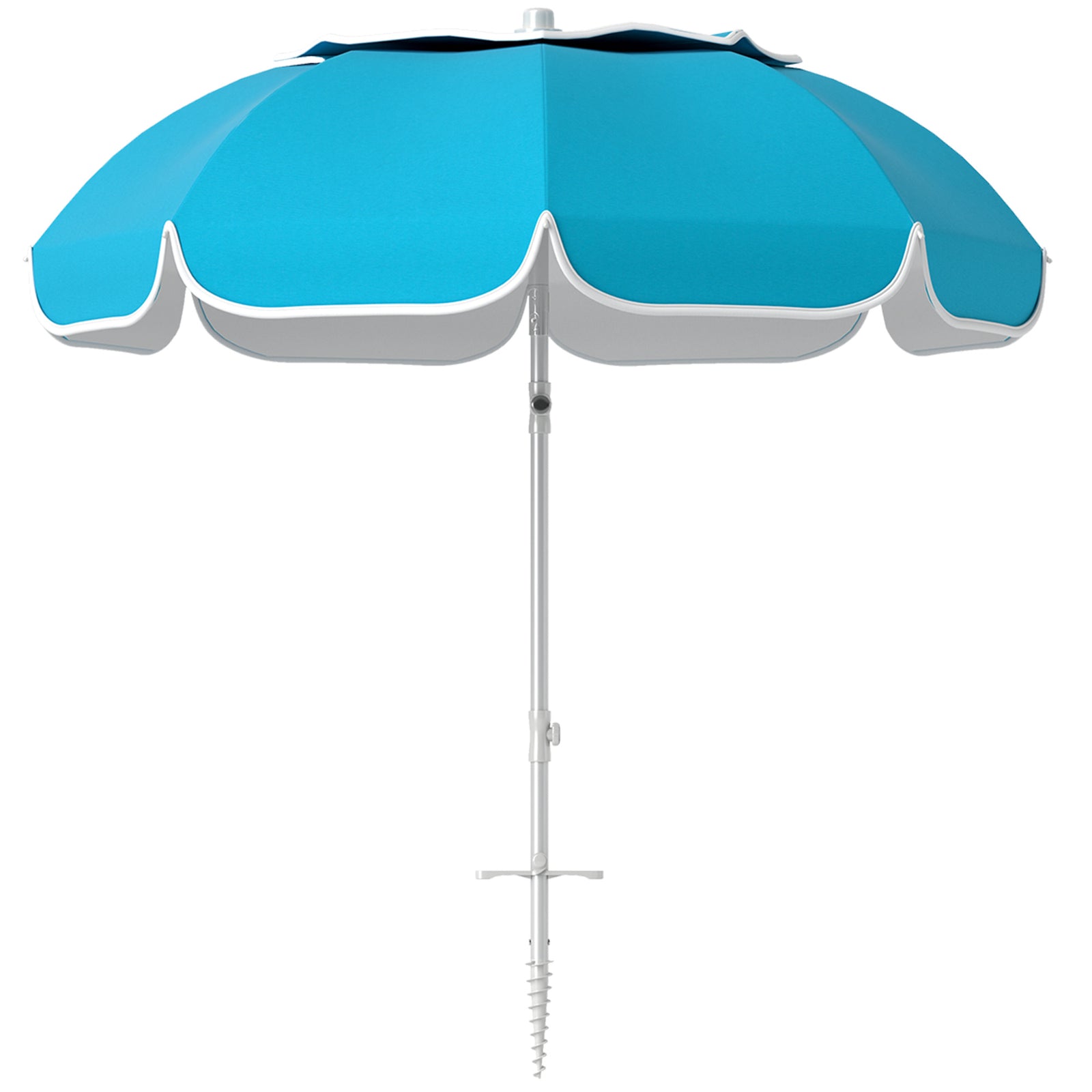 Beach Umbrella, Portable With Sand Anchor | Blue