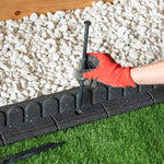 Lawnmover Friendly Rubber Garden Border 1.2m | Set of 1 | Gray