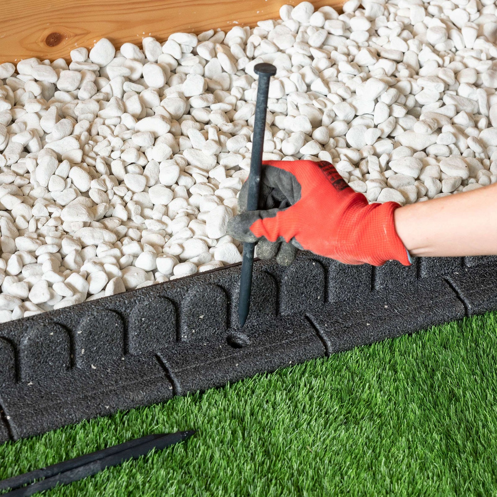 Lawnmover Friendly Rubber Garden Border 1.2m | Set of 12 | Gray
