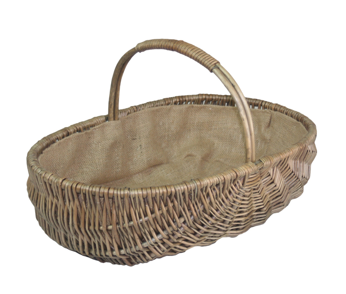 Wicker Shallow Antique Wash Lined Garden Trugs | Set of 3