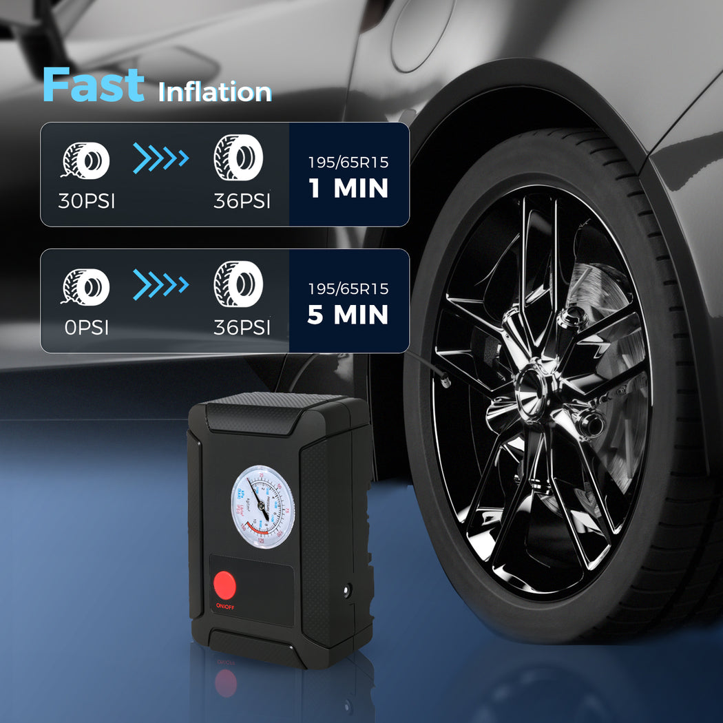 Car Tyre Inflator Air Compressor Pump Portable Eelectric Digital 150psi | Black