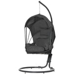 Hanging Egg Chair With Cushion And Retractable Canopy