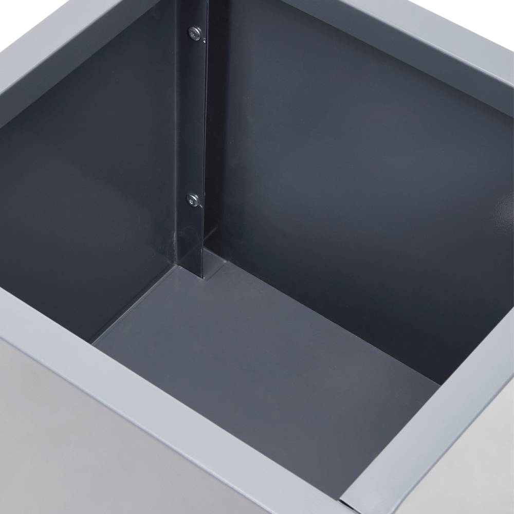 Zinc Galvanized Steel Planter Box With Drainage Hole –square Raised Planter Box Outdoor Balcony Garden Trough Pot | Large | Light Grey