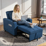 3-in-1 Sofa Bed, Convertible Sleeper Chair With Adjustable Backrest | Blue