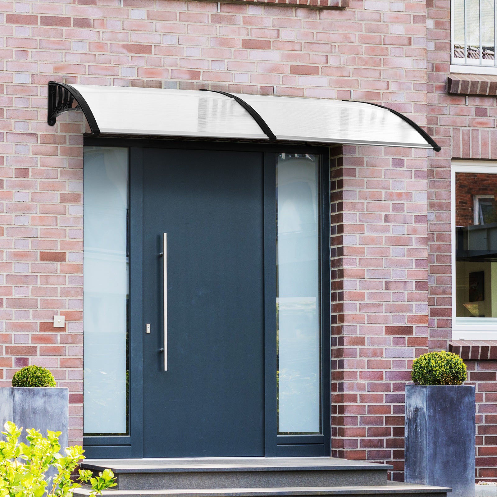 Outdoor Curved Window Canopy, 0.8x2m | White