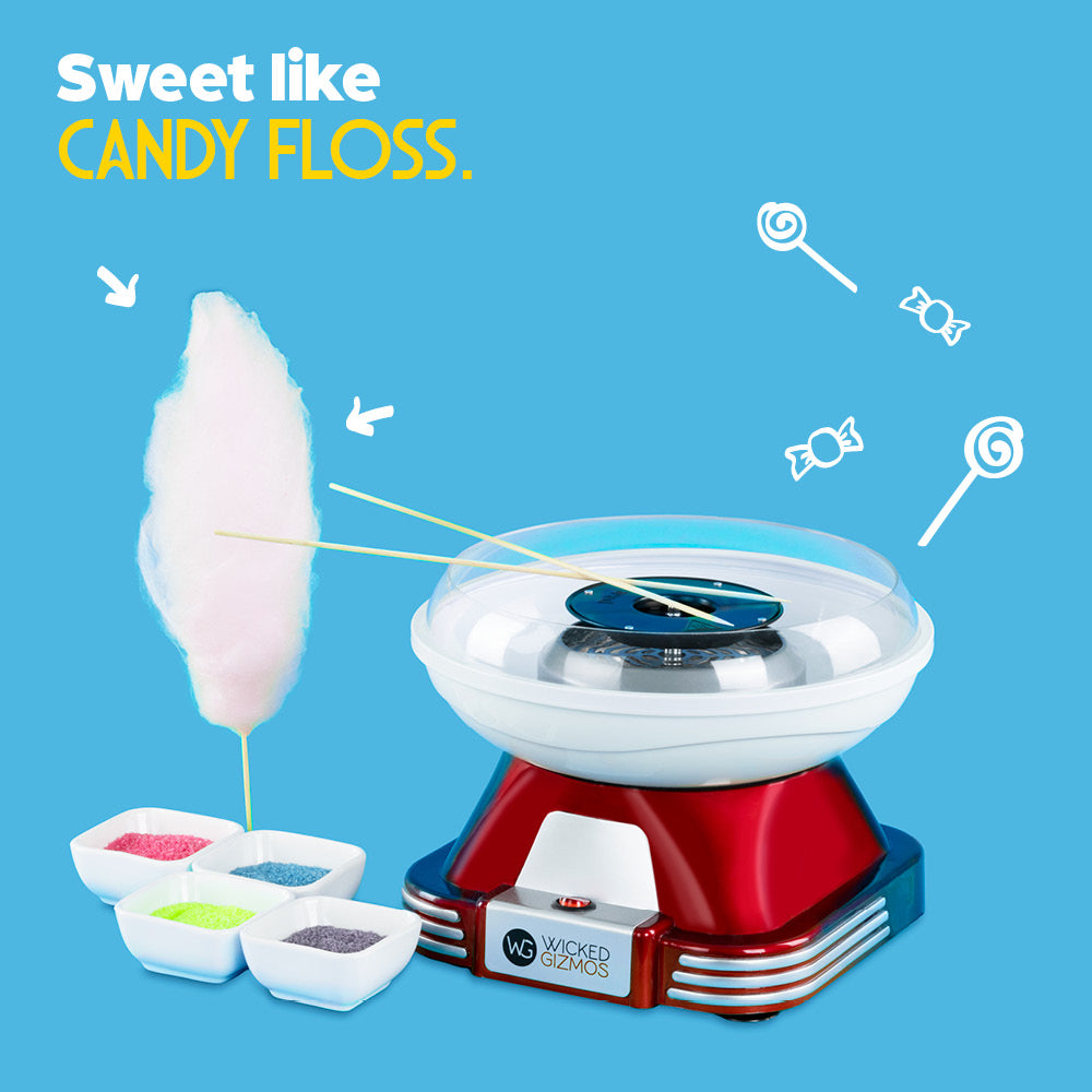 Wicked Gizmos Retro Candy Floss Maker Cotton Candy Machine With Accessories
