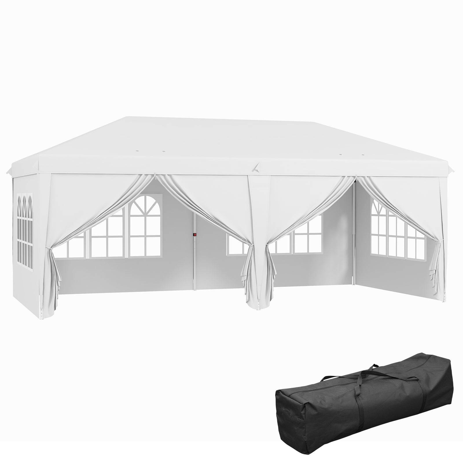 3 X 6 M Pop Up Gazebo With Sides And Windows | White