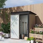 5x3ft Steel Lean-to Shed With Adjustable Shelf Lock & Gloves