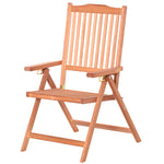 5-position Acacia Wood Chair Folding Recliner Seat