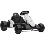 24v Electric Go Kart With Drift Mode, Adjustable Seat | White