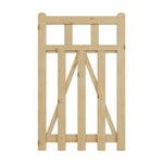 76cm/90cm/120cm Wx120cm H Classic Wooden Garden Gate With Lock Natural Finish, Vertical Slat Design | Small | Natural