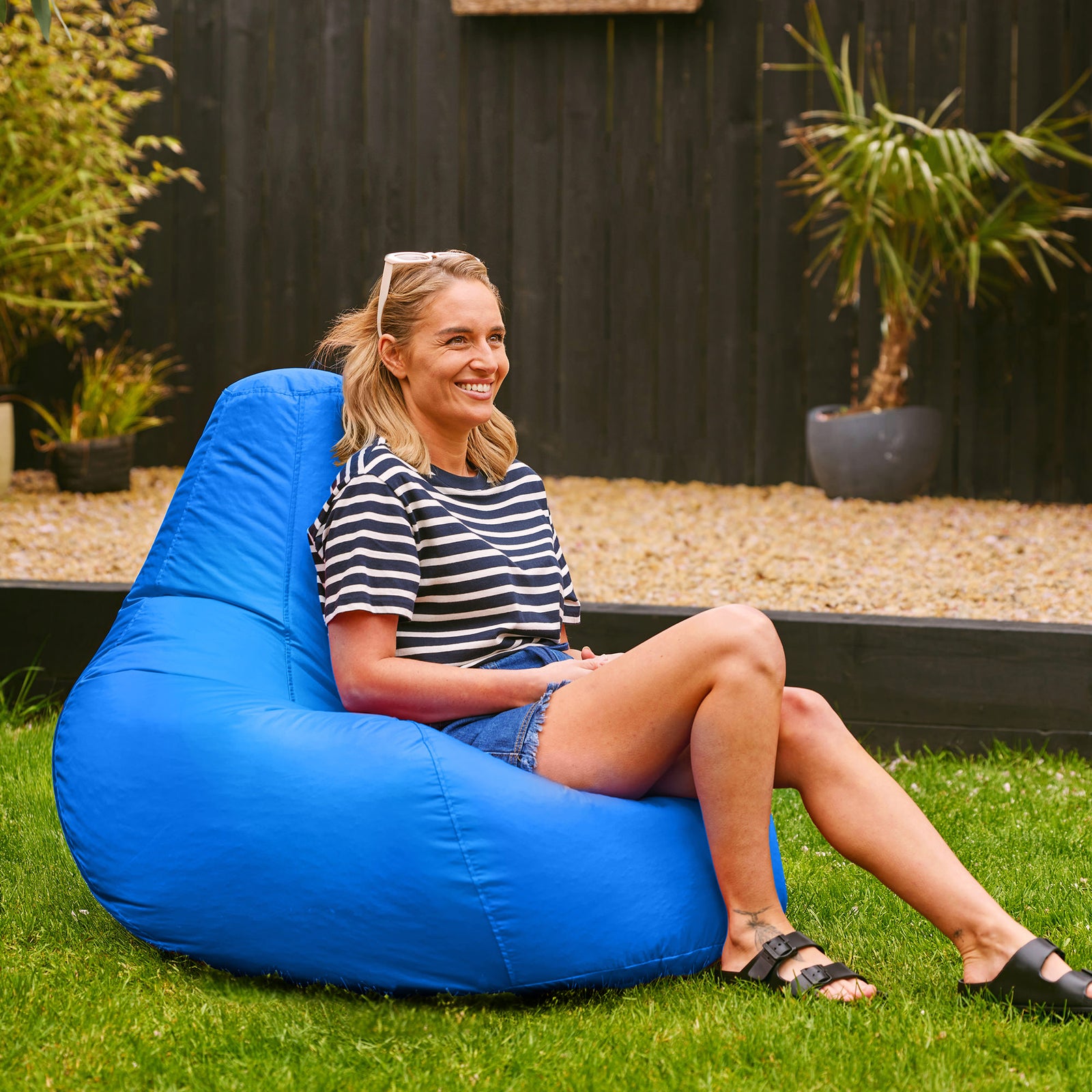 Recliner Indoor Outdoor Bean Bag Chair | Blue