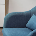 Stylish Retro Linen Swivel Tub Chair Steel Frame Cushion | One Size | Blue