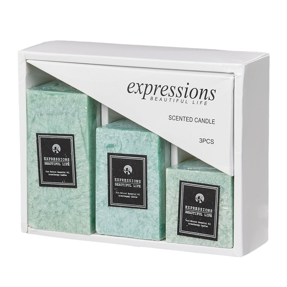3pcs Scented Candle Lime Basil-scented Candle Set
