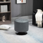 360 Degree Swivel Foot Stool Pu Ottoman W/ Thick Padding | One Size | Gray