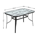 5 Pcs Garden Dining Set Coffee Table With Pe Rattan Chairs