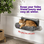 Heated Radiator Cat Bed Soft Fleece Padded Design Grey