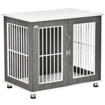 Modern Dog Crate End Table W/ Lockable Door