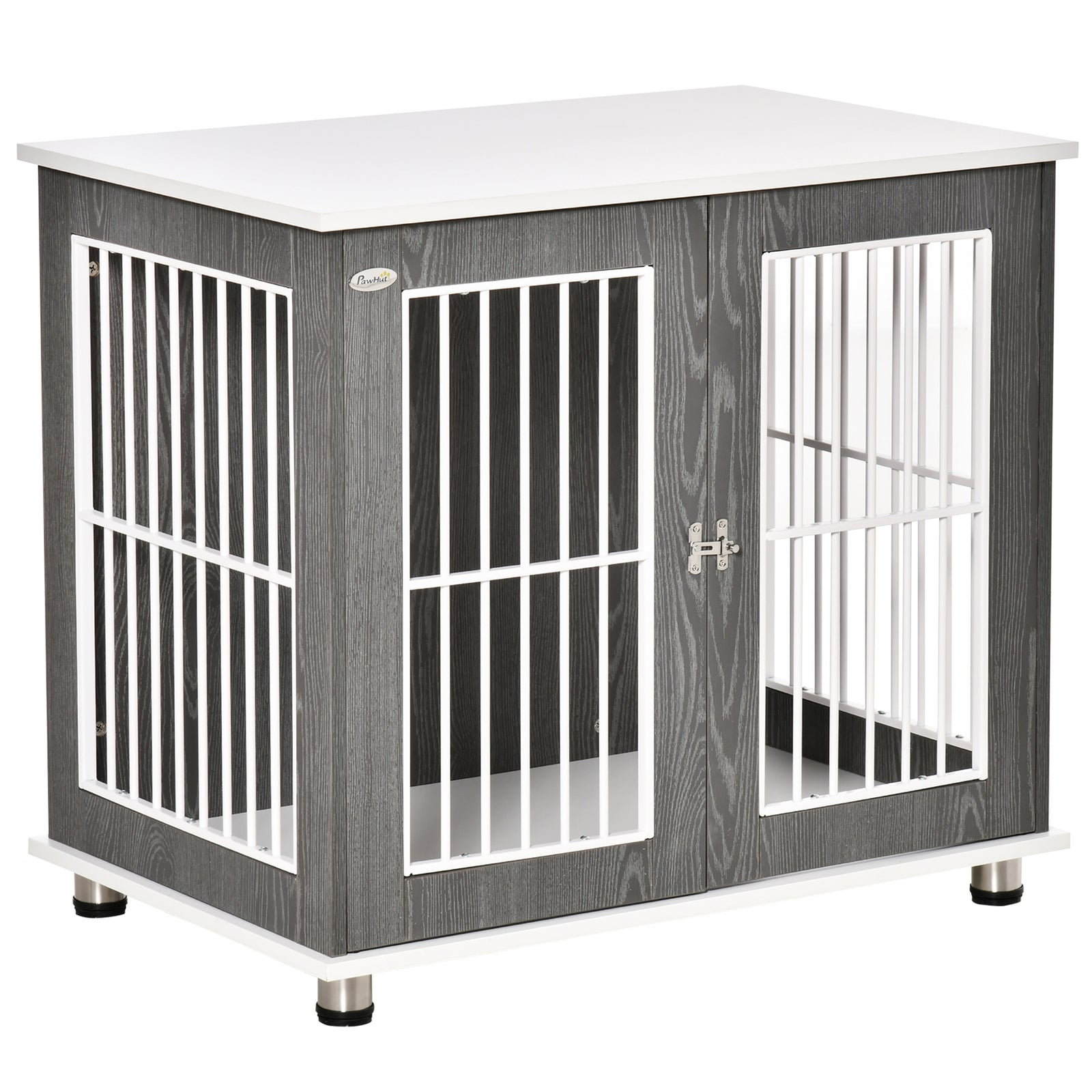 Modern Dog Crate End Table W/ Lockable Door