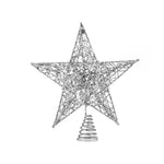 Decorative Star Sequins Christmas Tree Topper With Led Lights | Silver