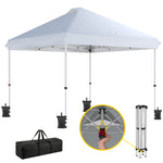 3x3 M Pop Up Gazebo W/ Wheels, One-touch Party Tent | White