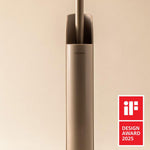 Silicone Toilet Brush, Floor Or Self-adhesive Slim Beige Flat Collection