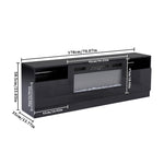 Recessed Electric Fireplace Tv Stand With Remote Control | Black