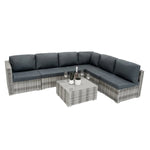 Rattan Modular 7 Piece Furniture Set - Grey | Grey