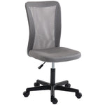 Armless Office Chair, Swivel Desk Chair W/ Adjustable Height | Grey