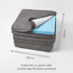 Faux Suede Orthopaedic Foam 3 Seater Booster Cushion | 50cm x 150cm | Grey