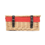 36cm Buff Wicker Empty Picnic Basket | One Size | Red