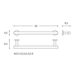Towel Rail 59cm, Silver, Anti-corrosion, Architect S+ Collection