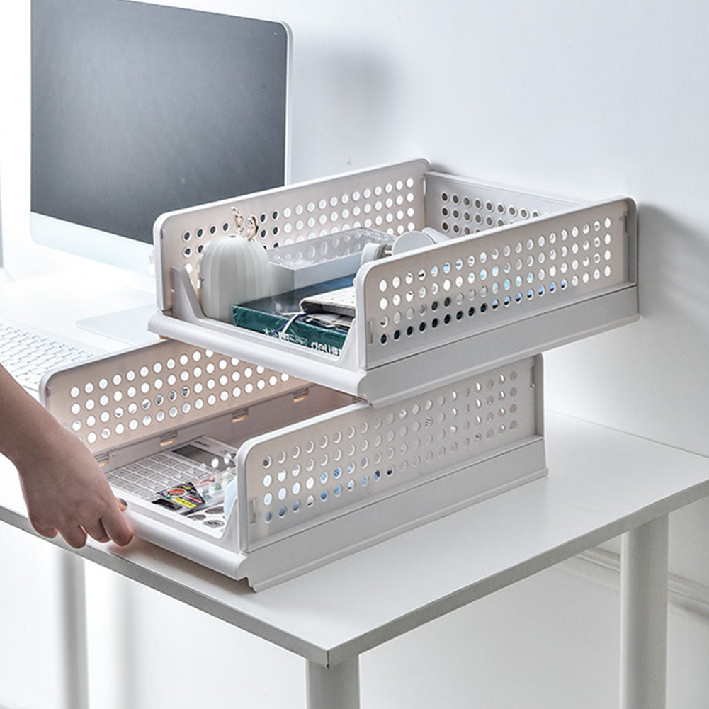 Foldable Stackable Drawer Storage Basket